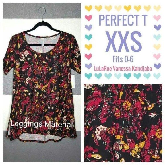 LuLaRoe Perfect T XXS Floral NEW - Picture 1 of 1